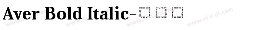 Aver Bold Italic字体转换